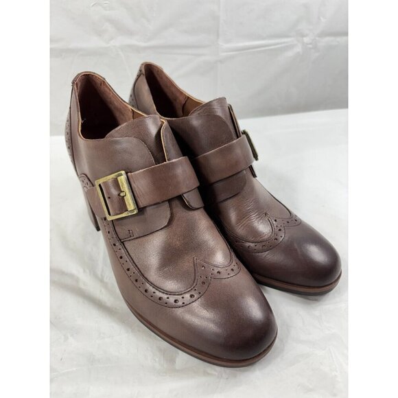 Korks Kork Ease Brown Withrow Monk Wingtip Ankle Boots Women's Size 8.5M - Picture 1 of 12